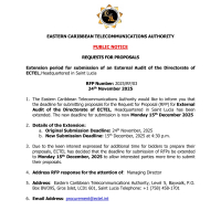 Eastern Caribbean Telecommunication Authority ECTEL - Consulting Services: External Audit of the Directorate of ECTEL Extended